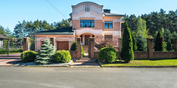 A house with a landscaped front yard 