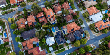 Aerial view of homes 
